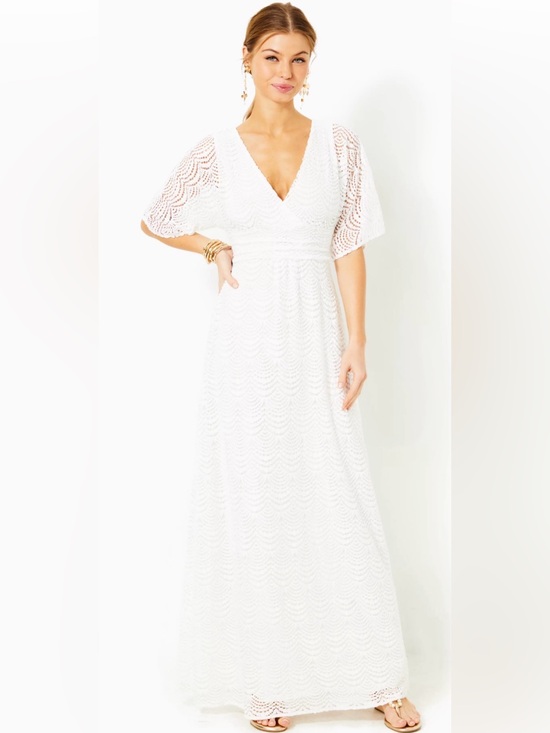 Lilly Pulitzer Dresses & Skirts - Lilly‎ Pulizter Parigi Lace Maxi Dress white size Large NWT